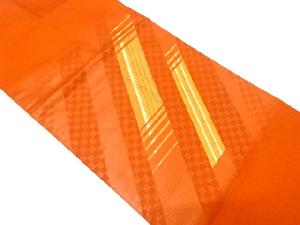 とみや織物製　幾何学模様織り出し　名古屋帯